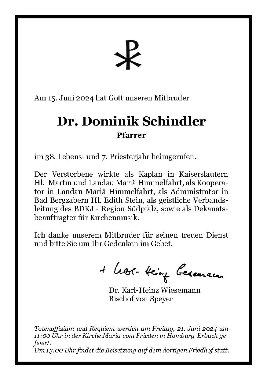 2024 06 17 Todesanzeige Schindler Dominik